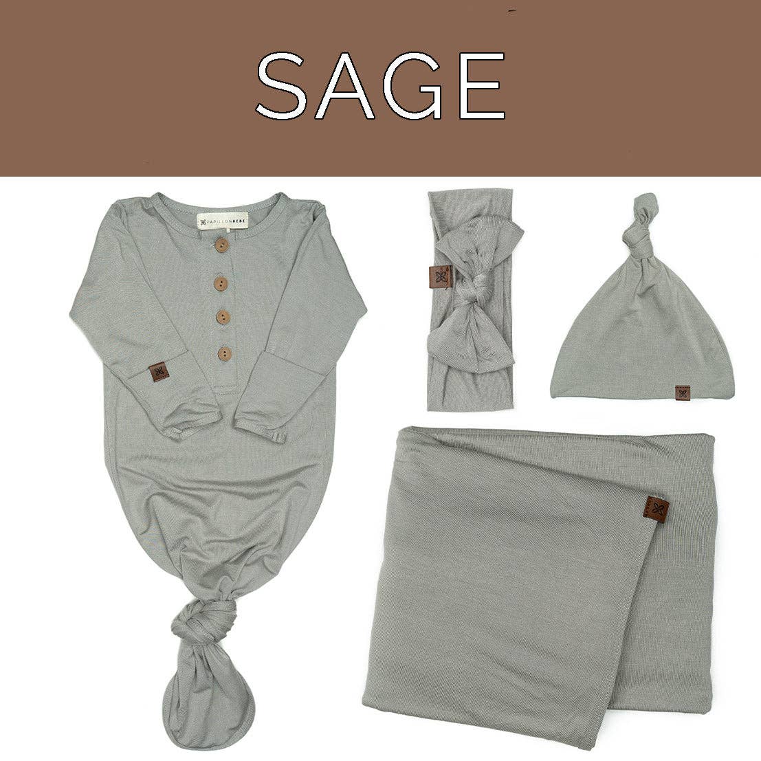 Newborn Essentials Bundle: Knotted Bow / Striped Onyx / 0-3 MONTHS