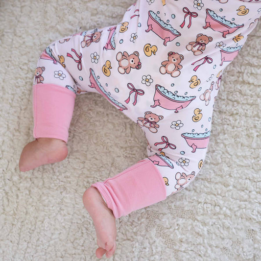 Bathtime Besties Convertible Zip Romper | Pink