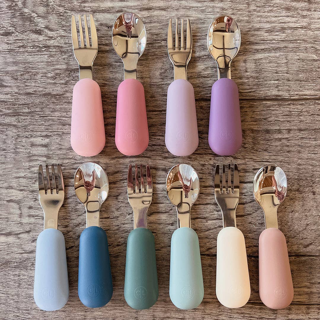 Silicone Silverware Set: Camel | Eggshell