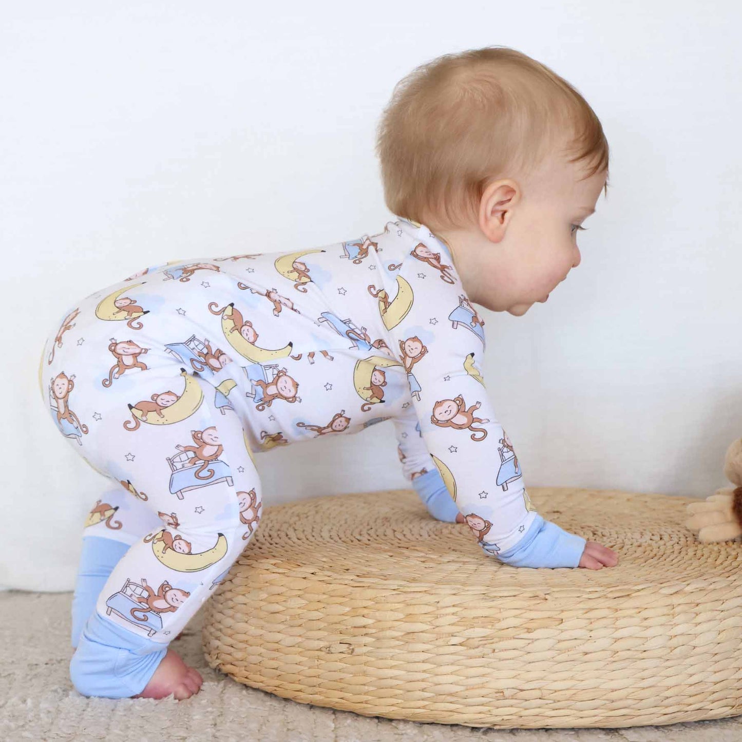 Monkey See, Monkey Snooze Convertible Zip Romper