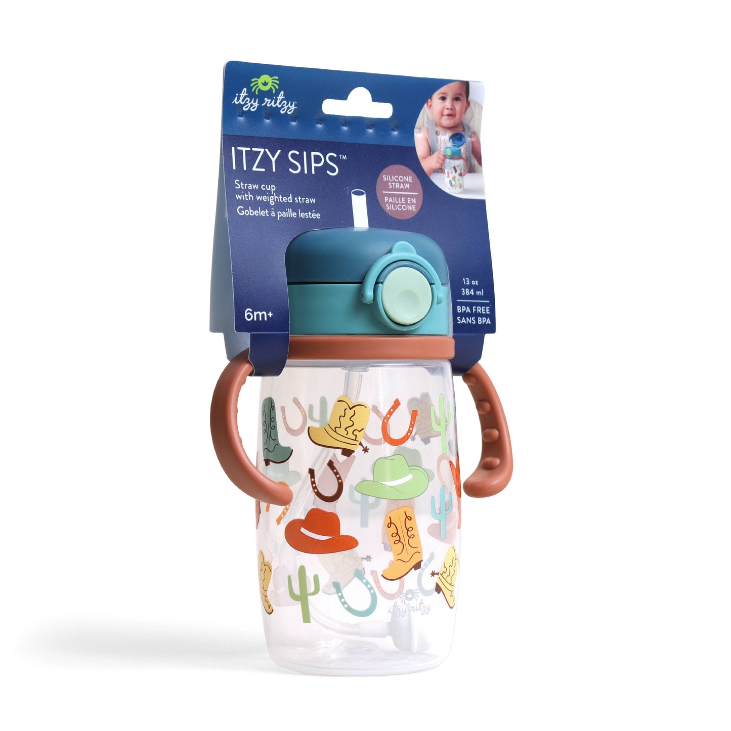 Itzy Sips™ - Straw Cup With Snap-Close Lid: Ribbons & Roses