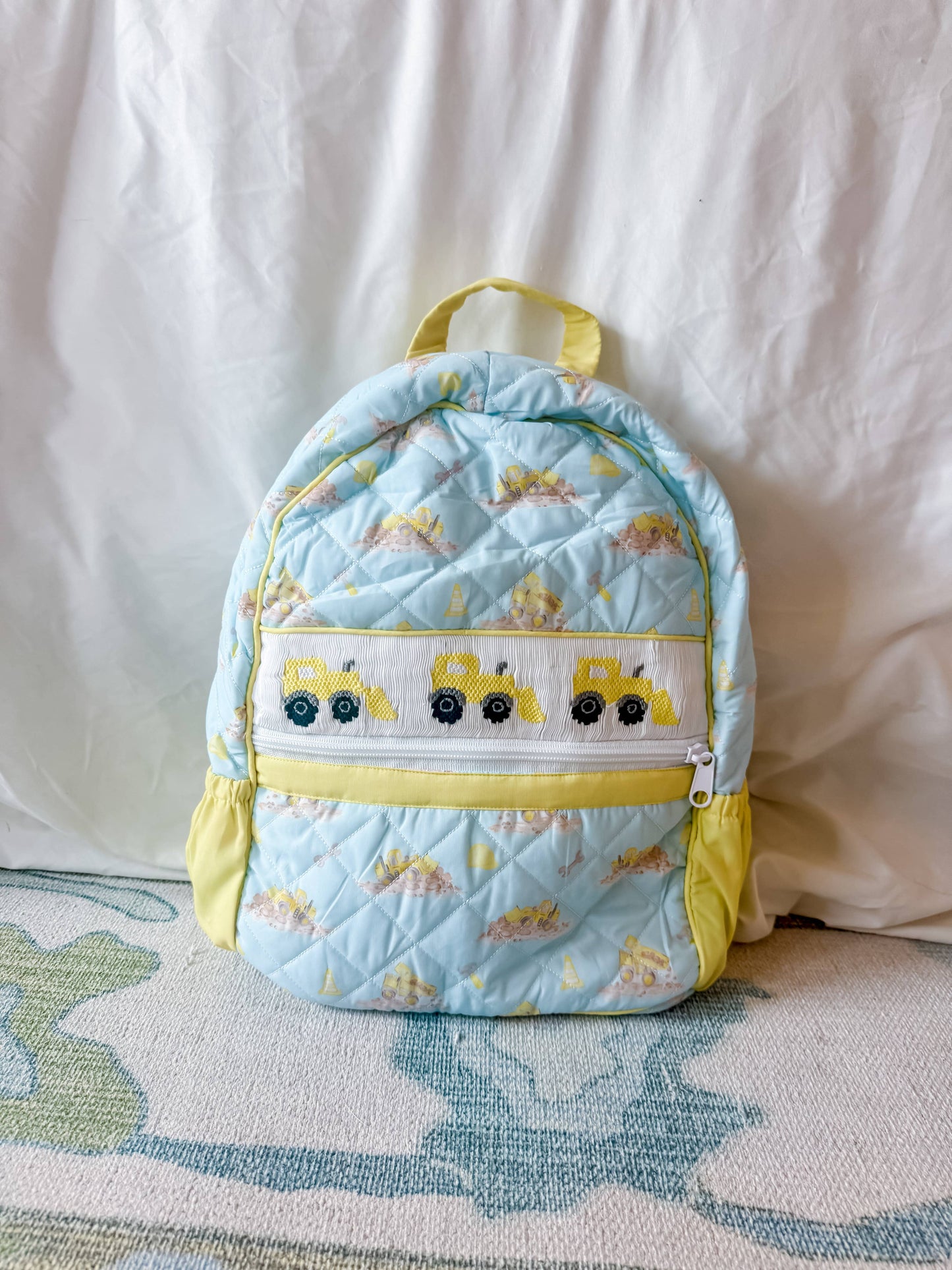 Carson and Friends Construction Trucks Smocked Backpack