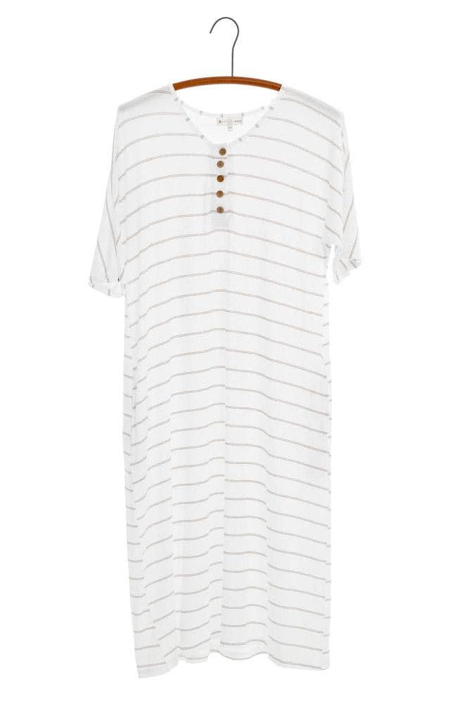 WOMENS GOWN: STRIPED ROSE