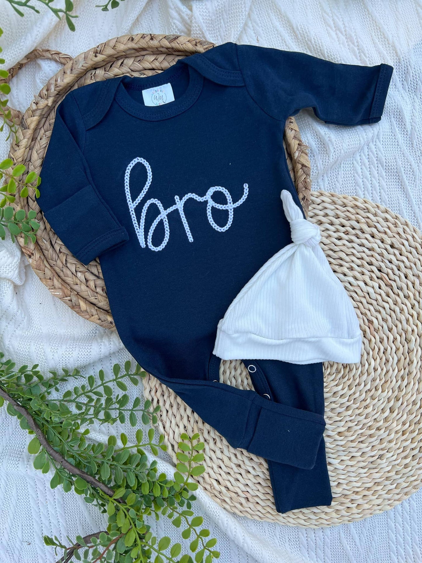 Navy Blue Romper Bro: Newborn / Romper only