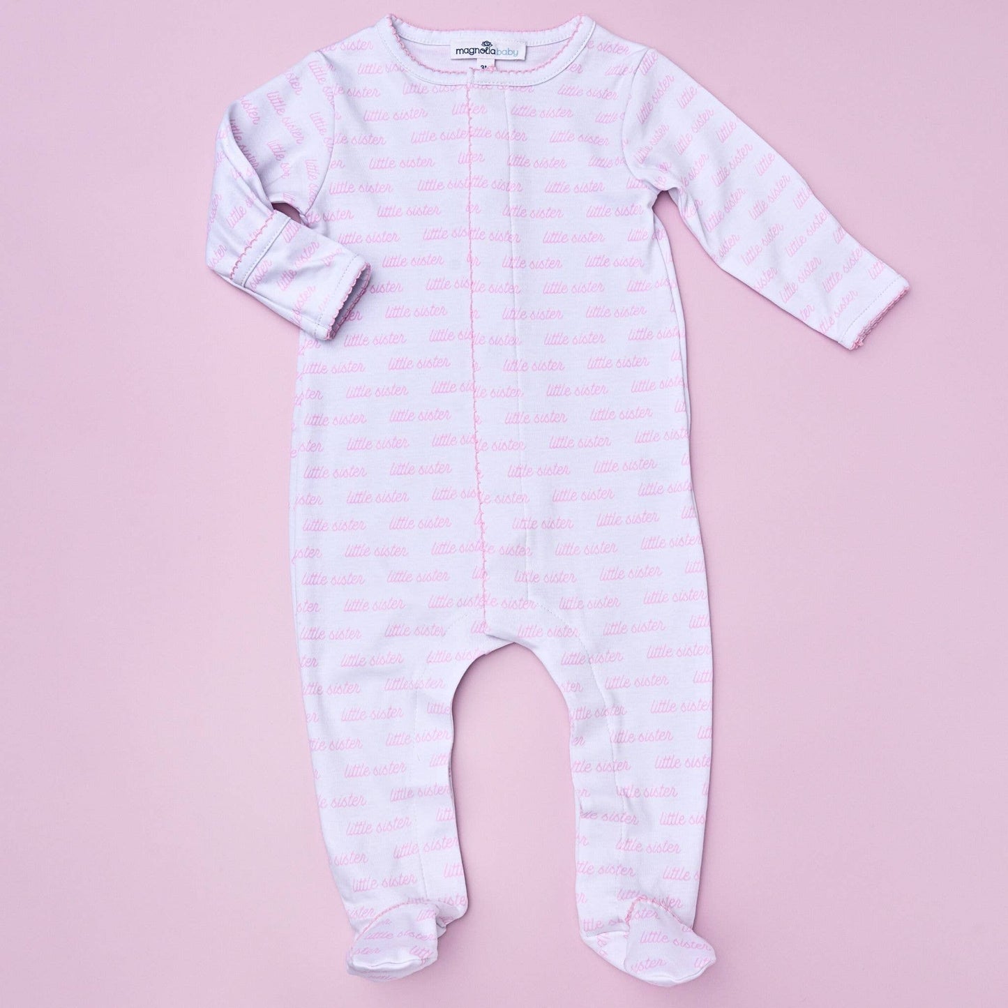 Little Sister Printed Footie: Pink / PREM