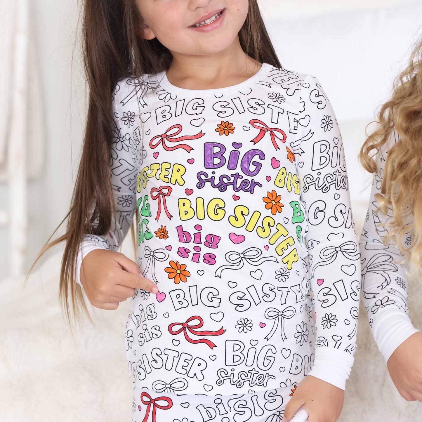 Colorable Two Piece Pajama Set | Big Sis