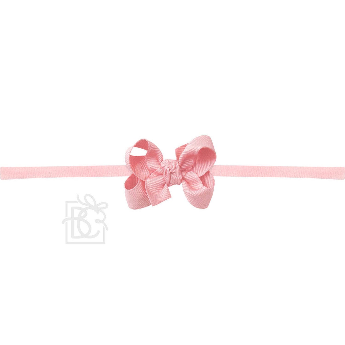 1/4" NYLON PANTYHOSE HEADBAND W/SIGNATURE GROSGRAIN BOW: WHITE / 5.5" Huge