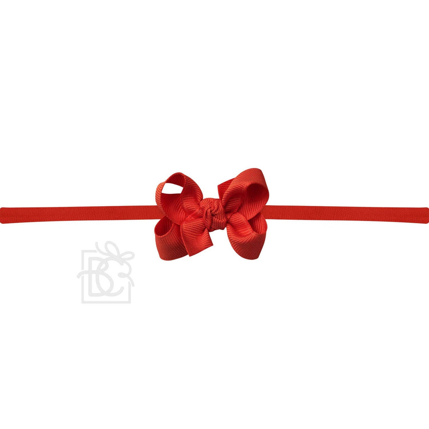 1/4" NYLON PANTYHOSE HEADBAND W/SIGNATURE GROSGRAIN BOW: WHITE / 4.5" Large