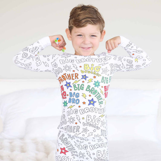 Colorable Two Piece Pajama Set | Big Bro