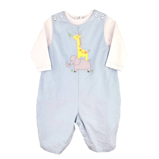 Stacked Animal Applique Longall in Blue