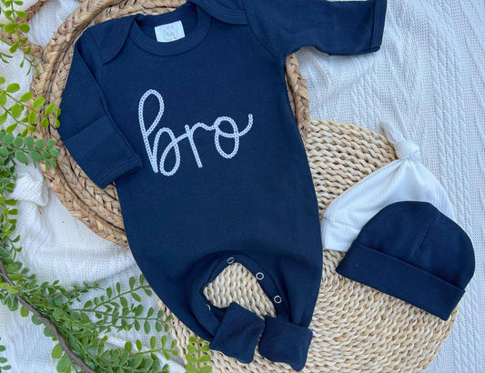 Navy Blue Romper Bro: Newborn / Romper only