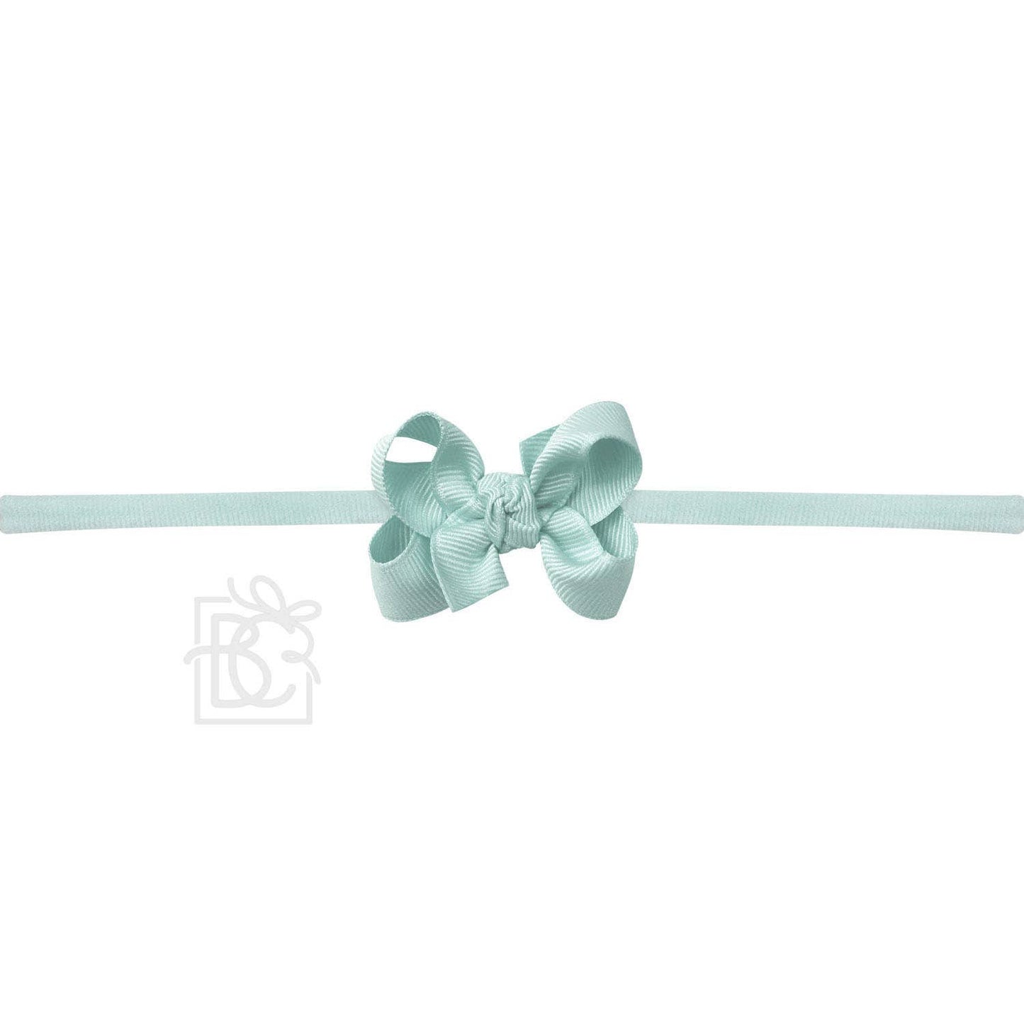 1/4" NYLON PANTYHOSE HEADBAND W/SIGNATURE GROSGRAIN BOW: WHITE / 4.5" Large