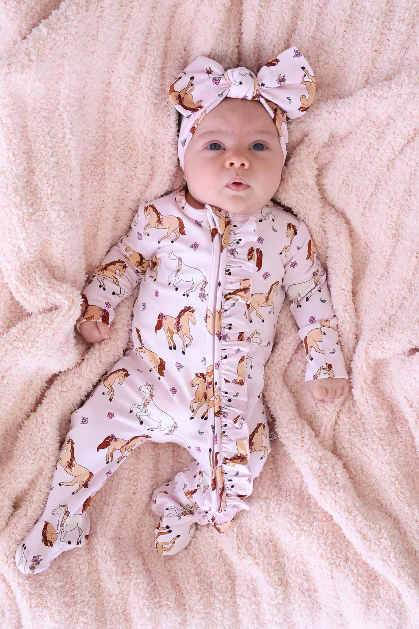 Pony Club Pink Ruffle Footie